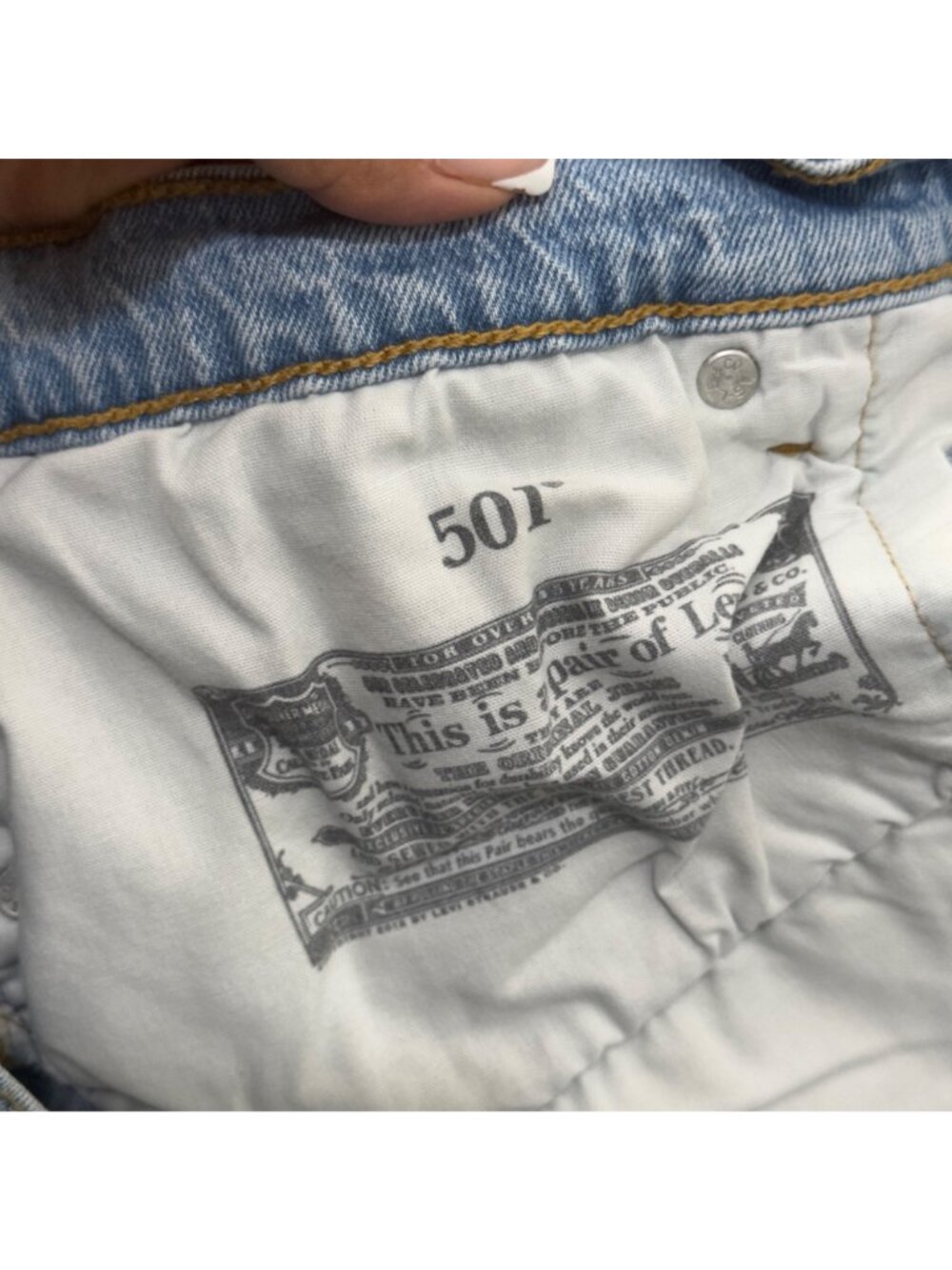 Levis 501 Womens Distressed Light Wash Hi-Rise Denim Shorts Size 22W Button Fly - Picture 4 of 16
